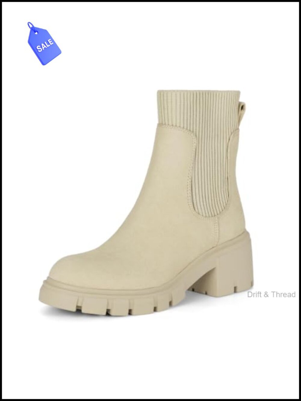 Women's Suede Chunky Platform Chelsea Ankle Boots